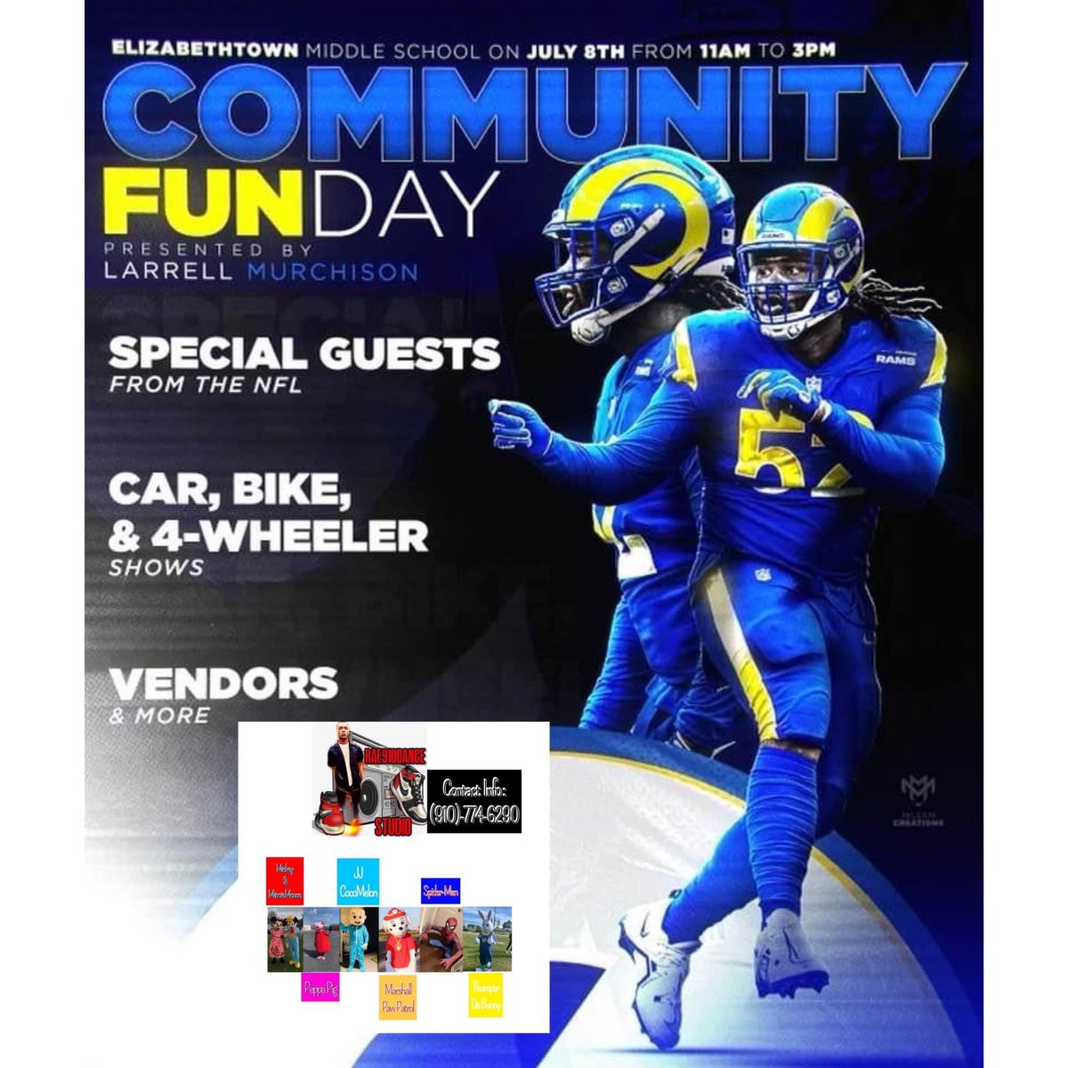 Bless to volunteer with community funday camp with <a href="/Murchboy92/">Larrell Murchison</a>! <a href="/RamsNFL/">Los Angeles Rams</a> <a href="/PackFootball/">NC State Football</a> <a href="/cvhsftbl/">Cleveland Football</a> <a href="/Ebrooks6Ed/">Ed Brooks</a> <a href="/JoeMento/">Joe Mento</a>