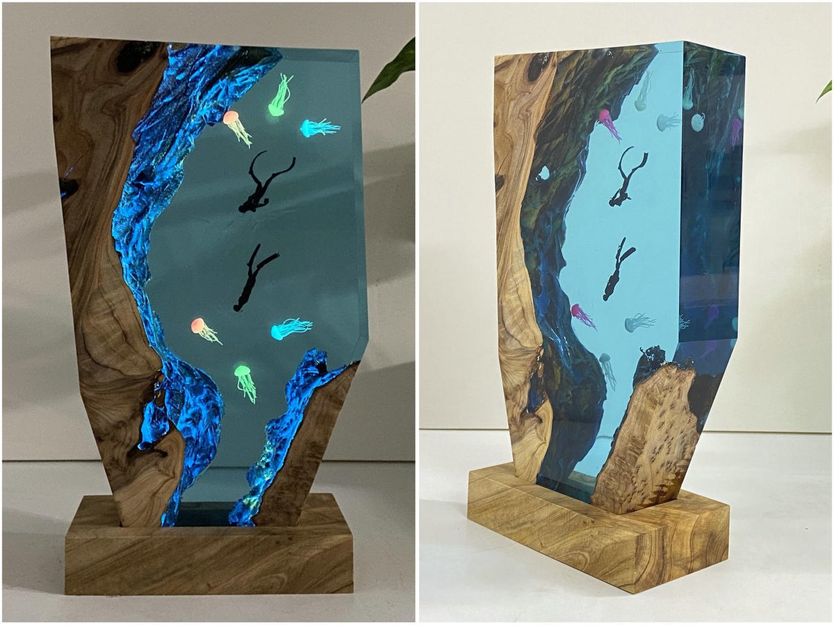 Dive into this incredible work of resin art!

🎨 “Scuba diving resin night light | Wood resin lamp” by smartyleowl: bit.ly/44kZ6Tb