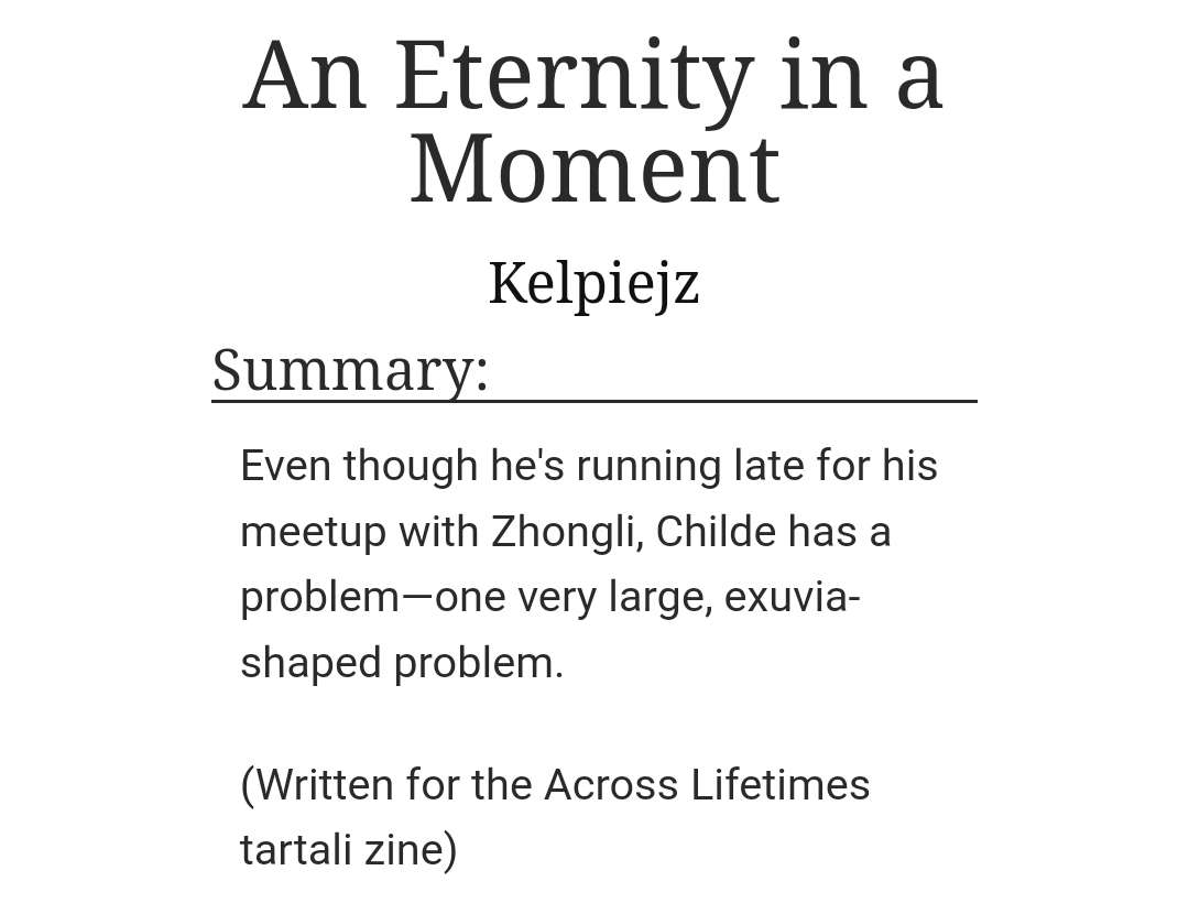 kelpiejz_alt's tweet photo. An Eternity in a Moment

🔸T
🔸4.6k
🔸Collab with the wonderful @enj_iris (link to post below)
🔸Written for the #NarwhalsAndLapisZine
🔸https://t.co/8BQTHulmMS

#tartali #公钟 #タル鍾 https://t.co/Wifa8lfxZf