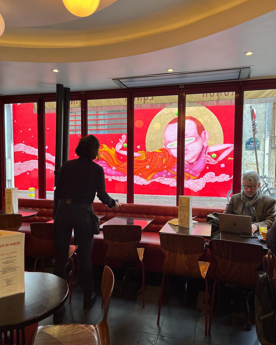 fansack3's tweet photo. WIP in Marais Paris with invitation of @murdumarais, full of love and support, thx everyone drop by for the visit🌸🌈🛸🙏🦄🌍🕉⚛️🌀/受MurDuMarais邀请在巴黎玛黑区创作中~🧑🏻🚀👽💧🍭☸️♨️/ #fansack / #marais #玛黑区 #paris https://t.co/JtWjj568GH