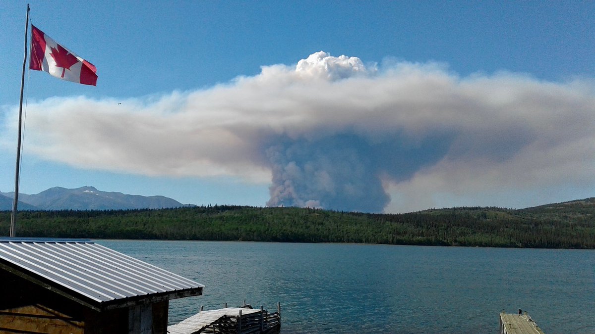 HotshotWake's tweet image. “She gone”
Multiple fires in NW British Columbia and Yukon have grown significantly today. Multiple areas are under evacuation notice. 
#wildfire #canada 
Very warm weather, dry conditions, and many new starts have created what you see in this photo. Went straight up nuclear.…