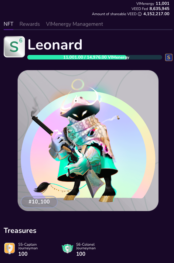 VIMworldGlobal's tweet photo. A trio of VIMs recently achieved S6 level and earned new treasures and increased $POWA generation rates. Each one staked a significant amount of $VEED and are one step closer to the pinnacle. Congrats 15_41 Pinki, 10_100 Leonard and 18_988 Ao Lie! #BNB https://t.co/aIzoFhmpuU