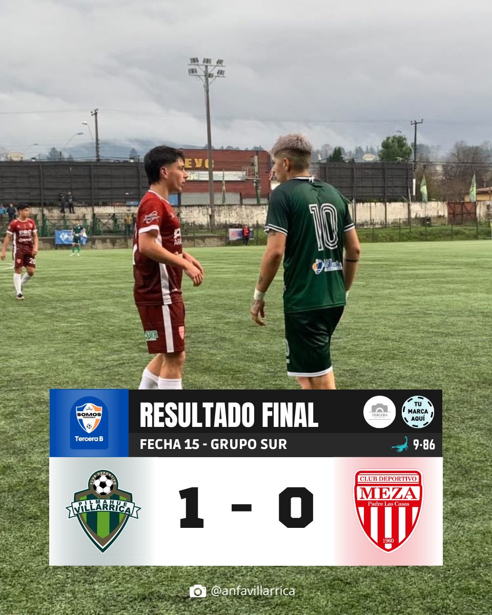 ⭕ ¡TERMINÓ EL PARTIDO!

#DeportivoPilmahue se impuso 1 - 0 a #DeportivoMeza por la Fecha 15 del Grupo Norte.

👀 ¿OPINIONES?

.
.
.

📸 @ anfavillarrica

————————————————————
#SomosTercera #TerceraA #TerceraB
————————————————————