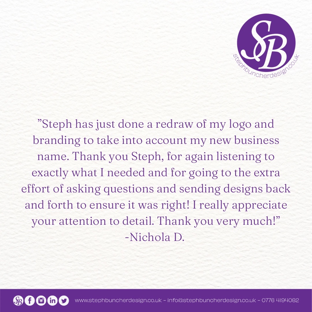stephbuncher's tweet photo. It means such a lot to receive reviews from happy customers!

You can leave me a review on Facebook, Google my business, Yell, or by email 💜 

#testimonials https://t.co/g8EjZMlPK7