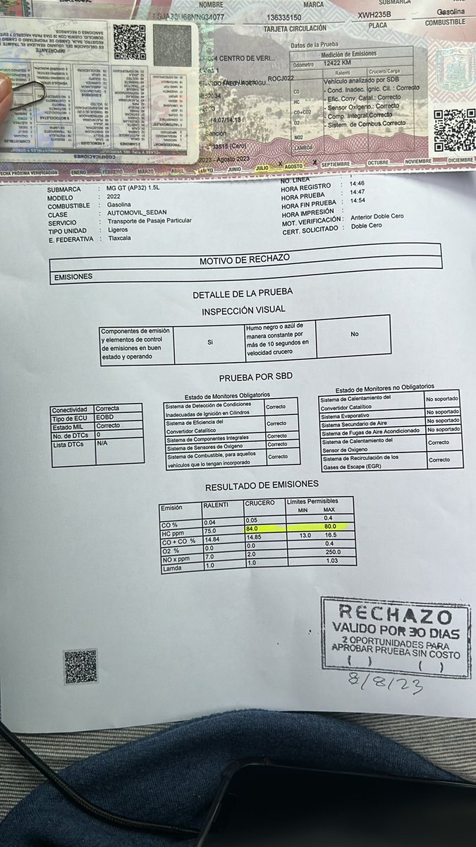 PimPonson's tweet photo. @MGMotorMx lleve mi MG GT hace dos meses a servicio , tengo un año con el , lo traje a verificación vehicular y no pasó! ¡Rechazado ! Pareciera que es un engaño el servicio. ¿Como me pueden ayudar ? https://t.co/ITaP1qWaWd