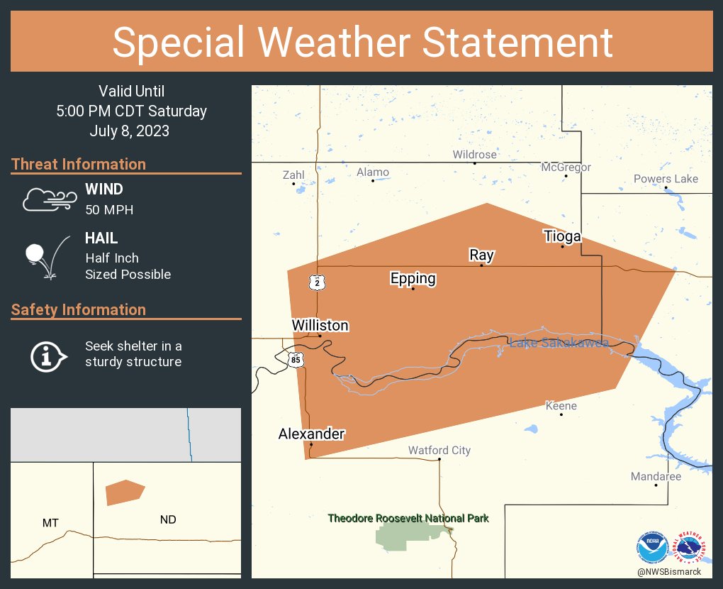 NWS Bismarck on Twitter "A special weather statement has been issued