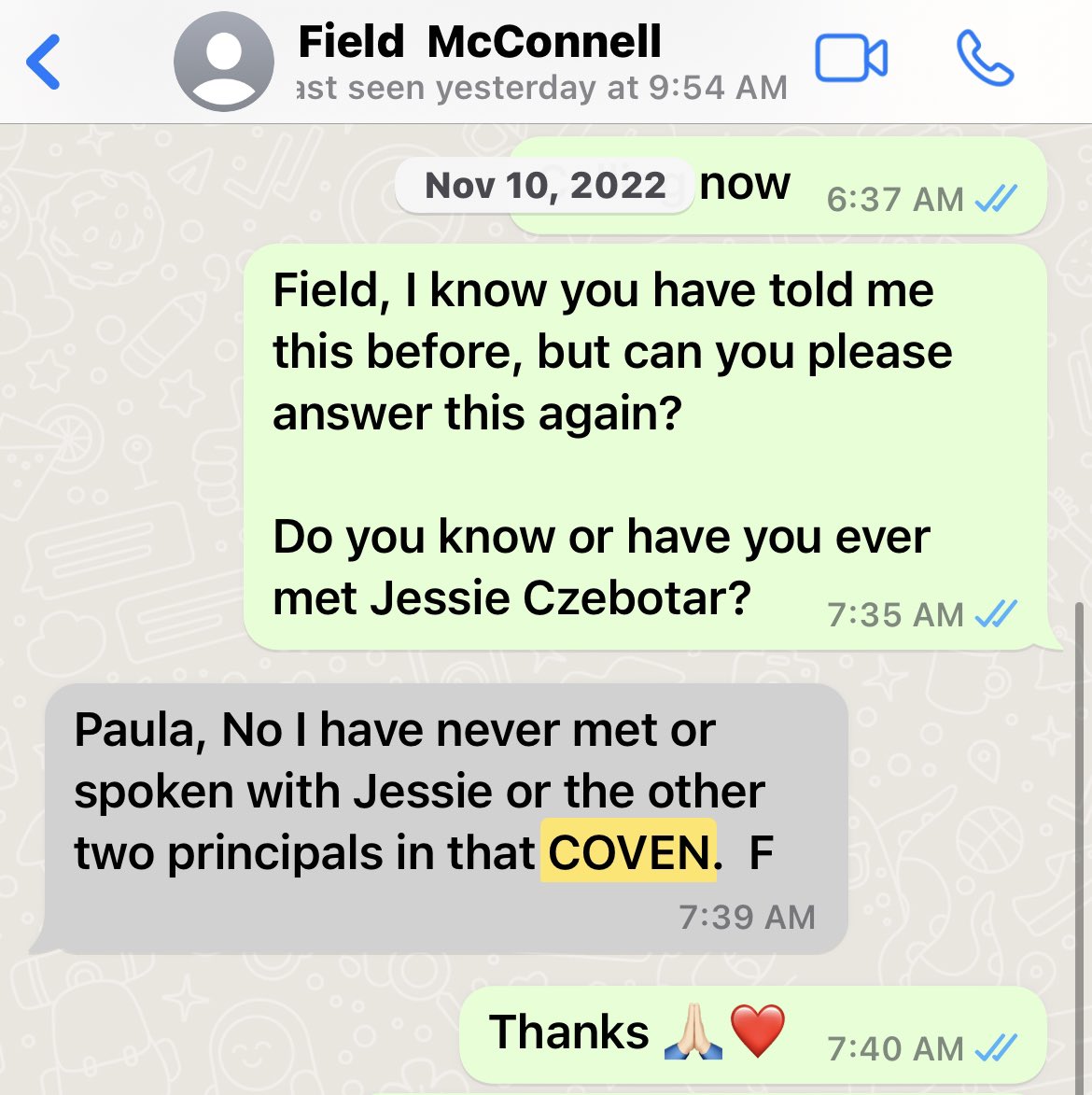 PaulaCBlades17's tweet photo. I am one of #FieldMcConnell’s best friends & one of his partners at #ALGNRadio.  
BOTH #TimothyHolmseth & #JessieCzebotar are Pathological Liars🤥 & Frauds.  

Field McConnell has never met or knows Jessie Czebotar on a personal level, however Field McConnell himself once suggested she was part of a Coven.  Jessie Czebotar attempted to have Field McConnell Swatted for a second time while Timothy Holmseth Stalked him at the Mayo Hospital. 

Jessie & Friends have openly admited to being Satanists/Masons who practice Witchcraft!!! 

Jessie is a self admitted Bride of Satan/Lucifer who claims to still have her Special Satanic Gifts. 

👉🏻Just search my timeline or @SarahSeeksTruth for the truth about the Jessie Czebotar Grift.