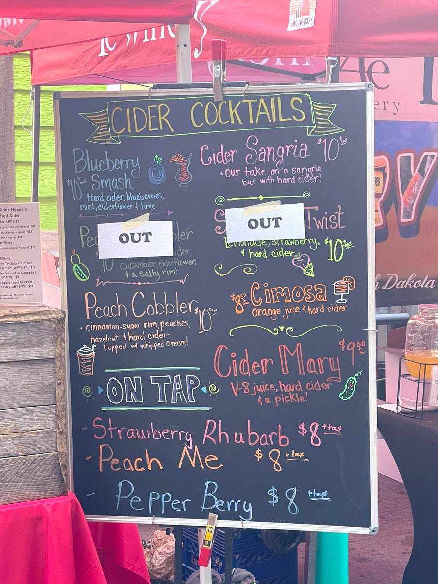 NaomiOrre's tweet photo. Cheers🥂to perfect weather for Opening Day of the 2023 Red River Market season! Let’s talk about that cider sangria…😍🤤 #downtownFargo #visitFM #PrairiePlaces #FargoThings 🍇🍓✨ https://t.co/PNOeCsiEML