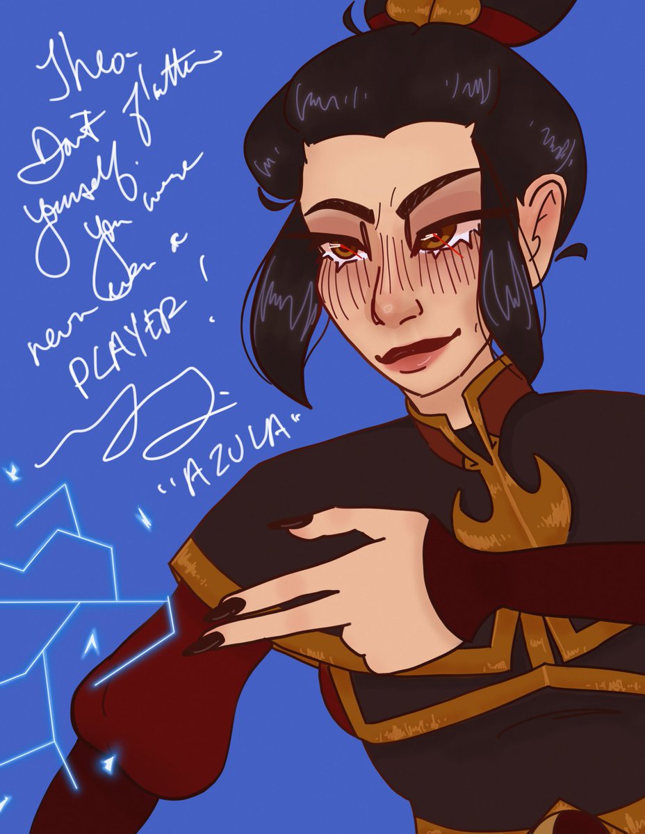 MoonIsFrosted's tweet photo. WHEN SHE SIGNS YOUR DRAWING π«Άπππ #azula #ATLA #azulafanart #atlafanart https://t.co/BcoKLRiWGC