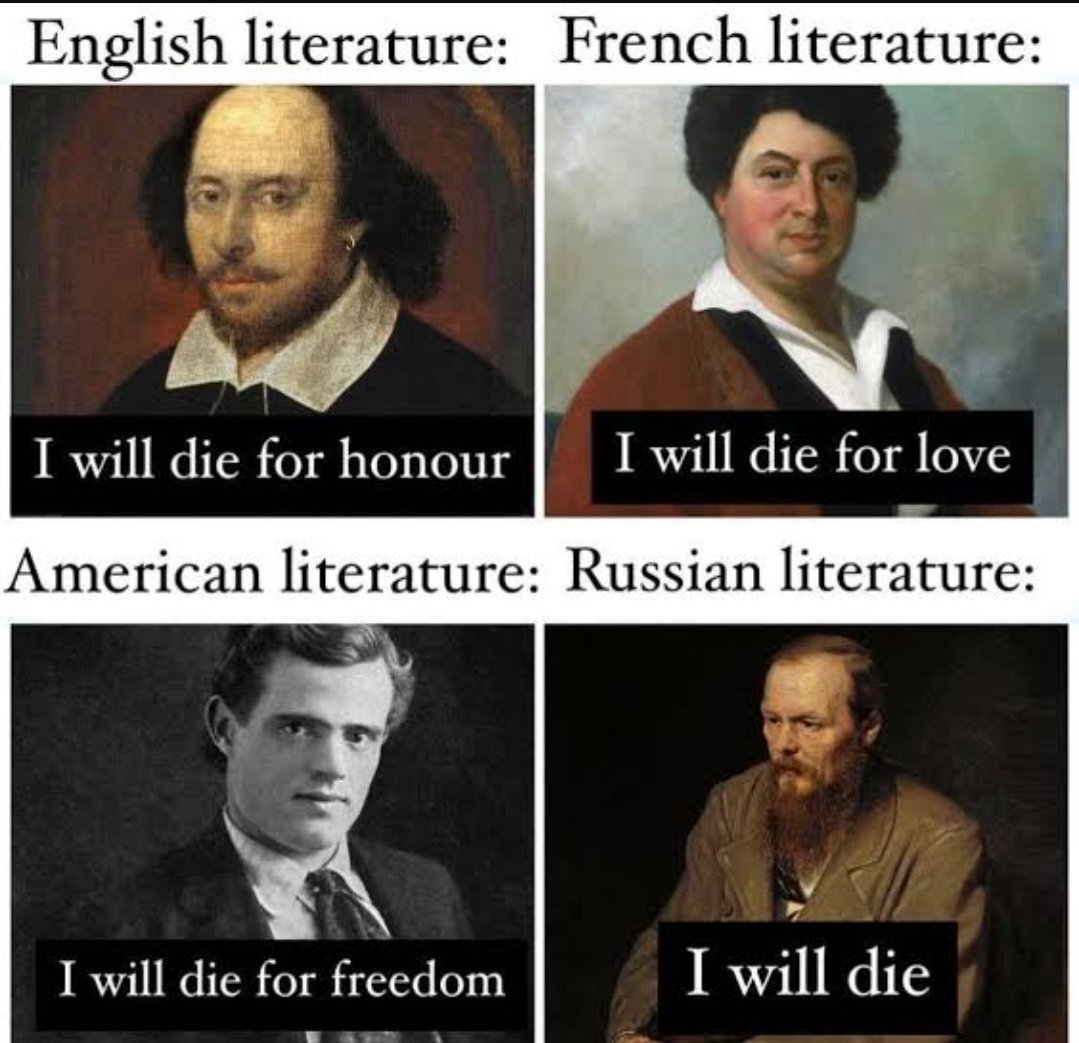 #Englishliterature #FrenchLiterature #AmericanLiterature #RussianLiterature 
#Literature 
#LiteraturePosts
