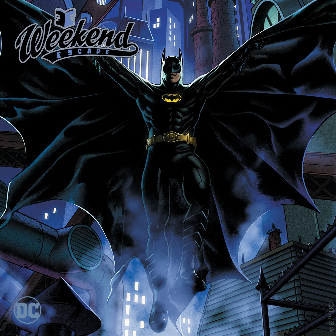 Batman's tweet photo. Ever dance with the devil in the pale moonlight? For your #DCWeekendEscape, try out BATMAN ’89 — a six-issue series set within the continuity of the Michael Keaton films. Read all issues on DC UNIVERSE INFINITE or grab the trade collection. https://t.co/pkDXYOaaAC https://t.co/hhwFrrhqBW