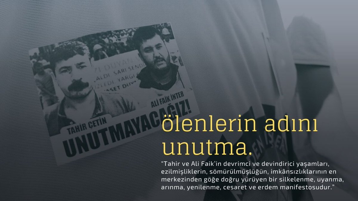 Ölenlerin adını unutma

"Tahir ve Ali Faik’in devrimci ve devindirici yaşamları, ezilmişliklerin, sömürülmüşlüğün, imkânsızlıklarının en merkezinden göğe doğru yürüyen bir silkelenme, uyanma, arınma, yenilenme, cesaret ve erdem manifestosudur”

Okumak için:umutsen.org/index.php/2023…