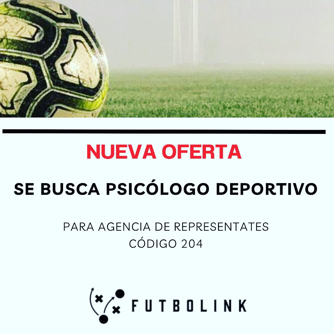⚠️Nueva Oferta⚠️

👔⚽️ Psicólogo Deportivo.
Agencia de Representantes.

👨🏻‍💻👩🏻‍💻 Link:

futbolink.com.uy/jobs/psicologo…
