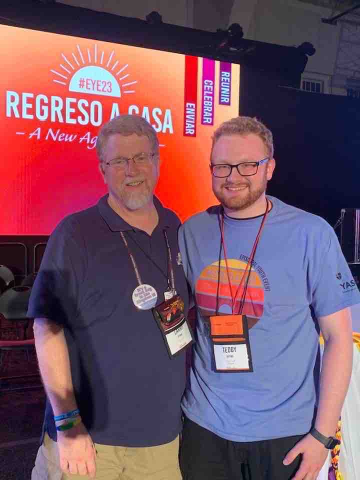 AllSaintsECB's tweet photo. Fr. Larry and Teddy spent this week at the 2023 Episcopal Youth Event, #EYE23. Teddy was the Production Manager and Fr. Larry was one of the Delegation Leaders for the Diocese of Long Island. https://t.co/xXtPnlsZX4