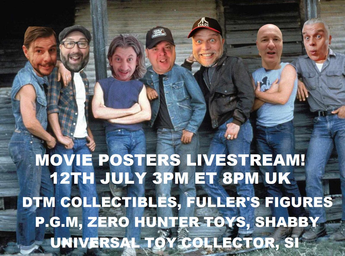 Movie Posters Livestream! Wed 12th July 3pm ET 8pm UK on the Shabby Geek! Youtube channel @dtmcollectibles @ConorFuller PGM, @ZeroHunterToys @MShabbygeek Stu @mangafandanga
