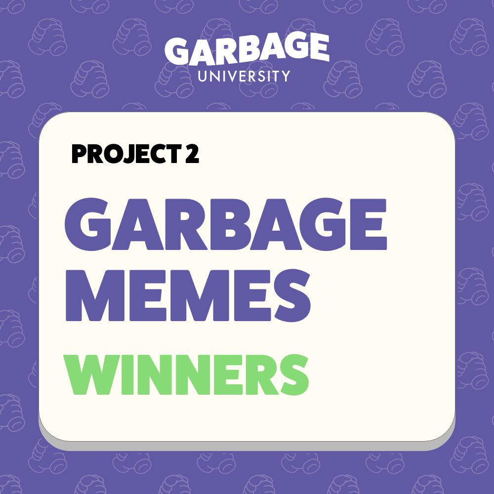 garbagefriends's tweet image. Congrats to our newest #GarbageUniversity graduates on submitting the funniest Garbage Memes!

🧵👇