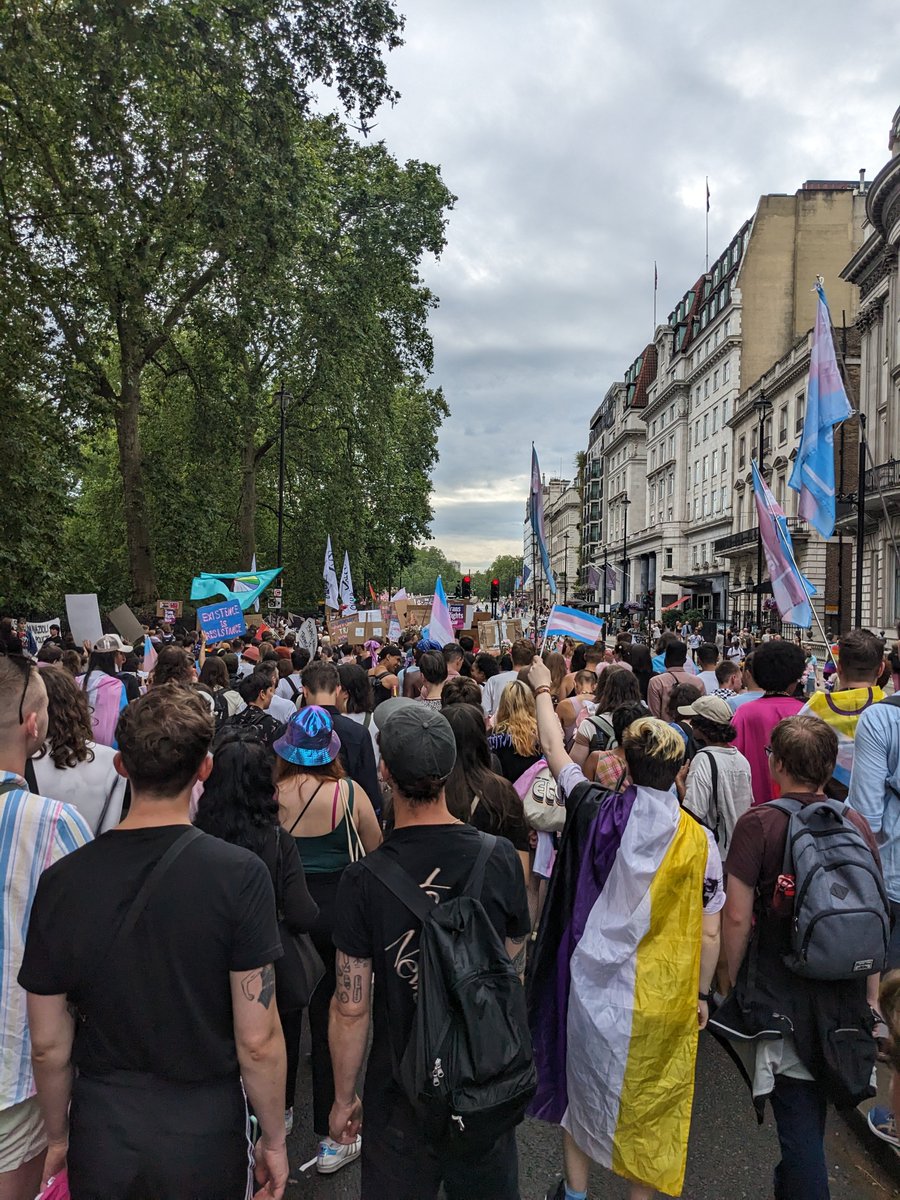 I haven't tweeted in a while but I'm back to show you the amazing turnout at London Trans Pride today!

Trans rights are human rights.
#TransPride