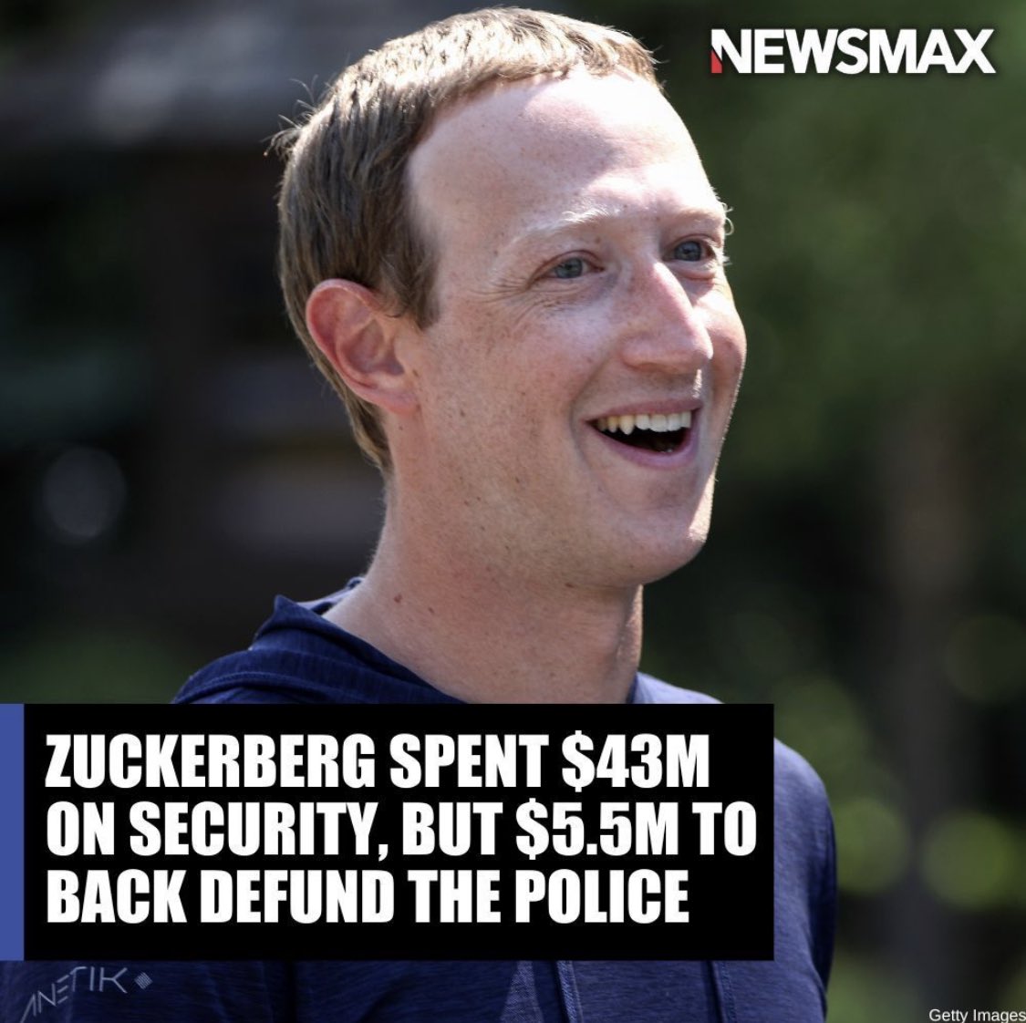 davidcd0418's tweet photo. Zuckerberg Spent $43 Million on Security, but $5.5 Million to Back the Defunding of the Police. https://t.co/nK47ptYSUq