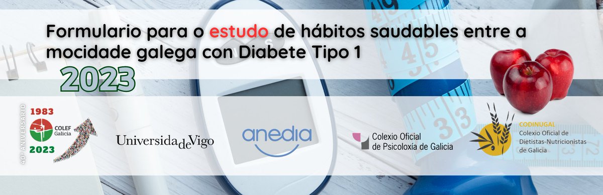 Anediagalicia's tweet image. ✏️ COLABORACIÓN NO ESTUDO DE HÁBITOS SAUDABLES NA MOCIDADE GALEGA CON DIABETES TIPO 1✏️
O @copgalicia   @codinugal @COLEFGalicia @uvigo e @Anediagalicia  impulsamos un novo proxecto colaborativo por entidades do eido da saúde e o benestar