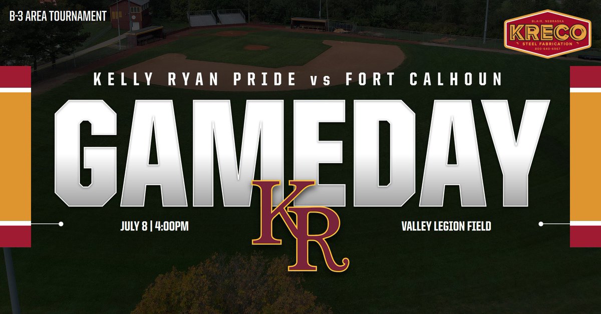 RCHSJVBall's tweet photo. It’s Area Tournament time for the Kelly Ryan Pride Juniors! We will open up with Fort Calhoun today at Valley Legion Field. First pitch is set for 4:00pm. https://t.co/uMhFWifaJH