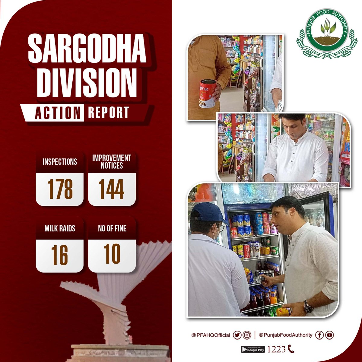 PFAHQOfficial's tweet photo. Comprehensive Inspections in #Sargodha Division held by the Punjab Food Authority Raising Food #hygiene Standards for Public Well-being" 

#pfa #Food
#regulation 
@CS_Punjab https://t.co/kjEj8QUc8Z