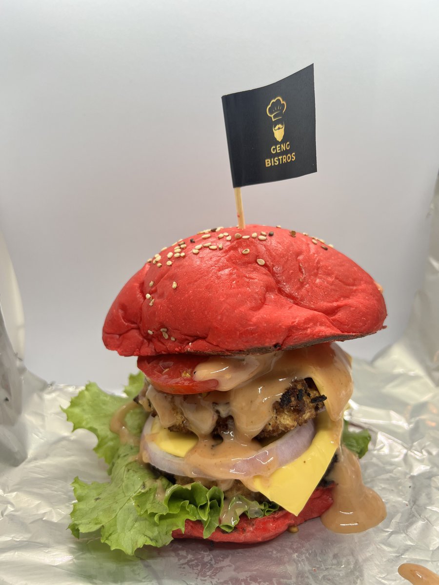 Waving the flag of GB high, Double Patty Chicken Burger🍔