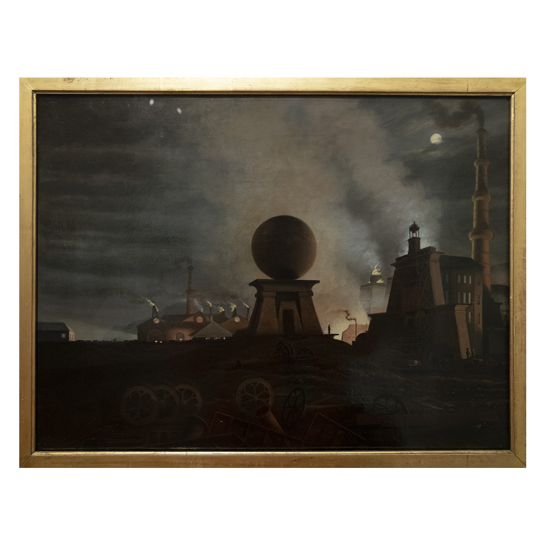 JonPountney1's tweet photo. Absolutely knocked out to see this painting in the flesh today at @VisitCyfarthfa. It's probably my favourite image of industrial South Wales and I've only ever seen a lo-res version online- in the flesh it's even more surreal and dreamlike than you expect. Attributed to https://t.co/P0JemhuOHg
