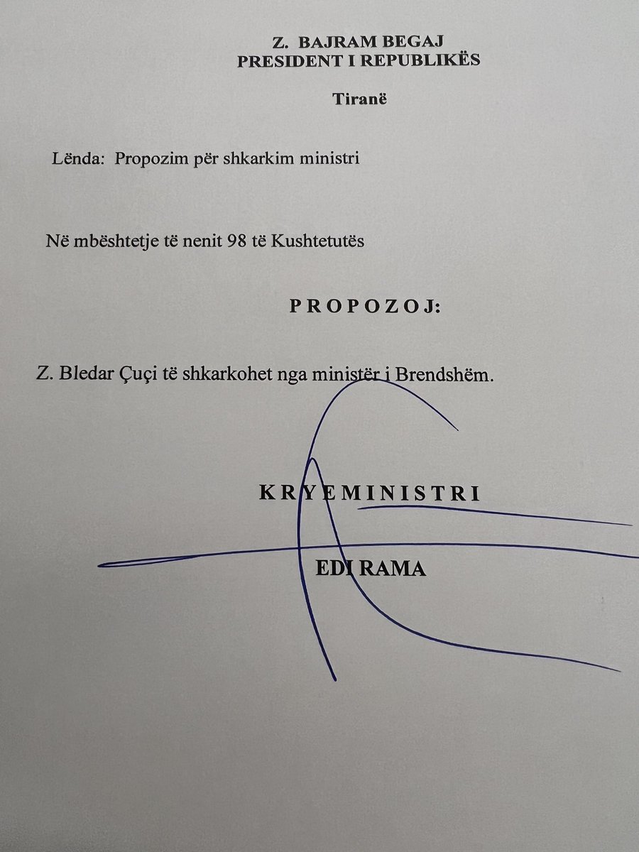 ediramaal's tweet photo. Të hënën do t’i dorëzoj zyrtarisht Presidentit të  Republikës propozimet e mëposhtme! Falenderoj ministrin Bledi Çuçi për punën e tij si gjithnjë korrekte edhe në këtë detyrë dhe uroj që ministri i ri i Brendshëm Taulant Balla, të çojë më tej përpjekjen tonë të palëkundur shtetndërtuese edhe në këtë drejtim🇦🇱 

#VetëmPërpara➡️