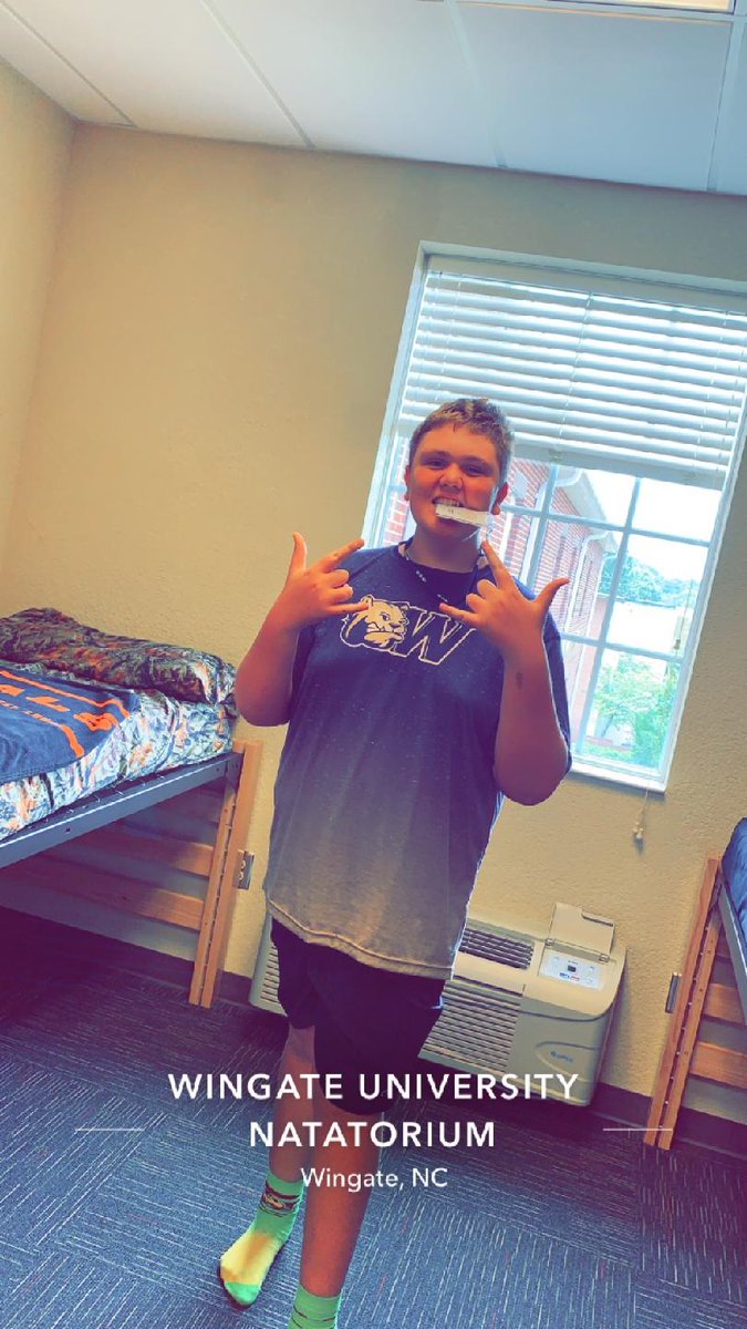 GranthamBrody's tweet photo. Checked in at Wingate Pro OL/TE camp. Ready to learn. Ready to WORK. @BrianFolkerts @WU_Bulldogs https://t.co/ITxqunmiS9