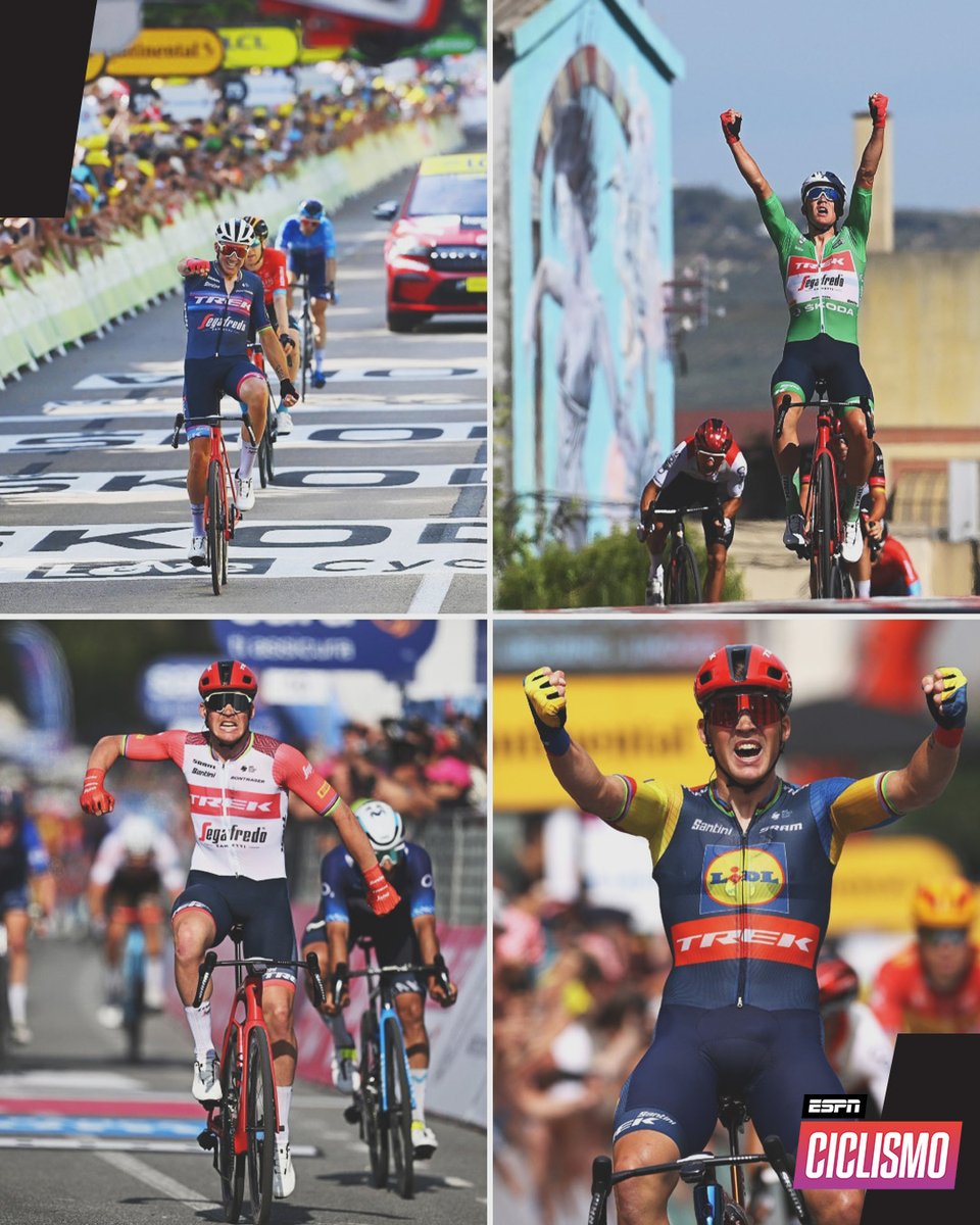 #Pedersen y las Grandes Vueltas, una relación victoriosa 💚

El ciclista del #TrekSegafredo acumula las siguientes victorias:
💛 TDF 22
❤️ Vuelta 22
🩷 Giro 23
💛 TDF 23