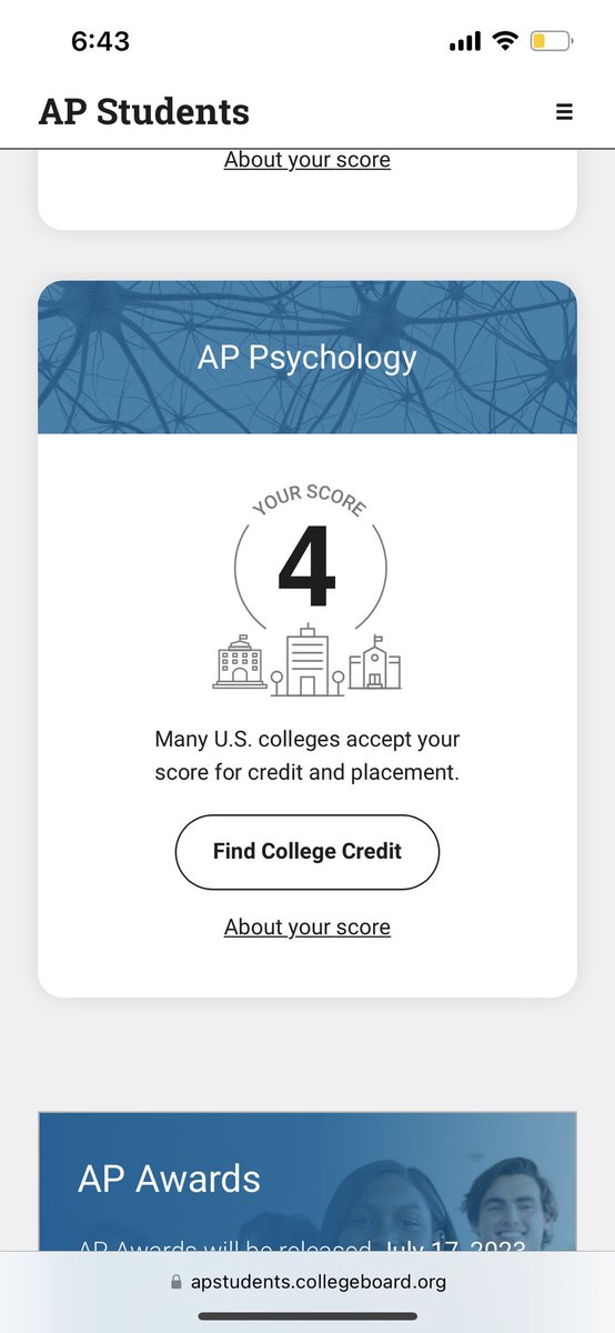 Proud to say I have received a 4 on my AP Psychology test and also passed my AP Bio test.