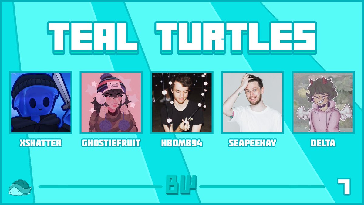 📢 Announcing <a href="/xshatte/">xshatter 😏</a> <a href="/ghostiefruit/">ghostie</a> <a href="/HBomb94/">HBomb94</a> <a href="/Seapeekay/">Seapeekay</a> <a href="/yoimdelta/">Delta</a> on the Teal Turtles! 📢

Watch them in Block Wars 7 on July 22nd at 2pm EST!