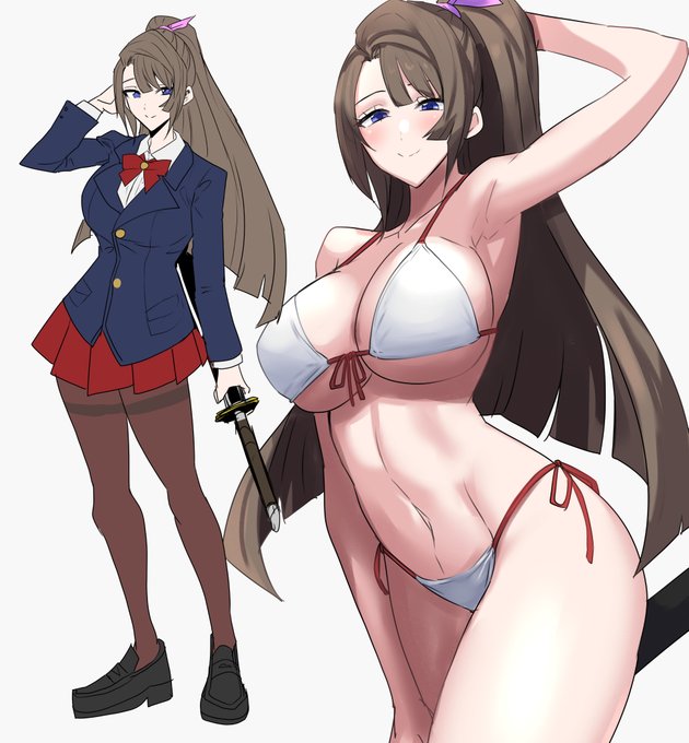 JKの横に水着を描くと楽しい #キャラの横に水着を描くと楽しい 