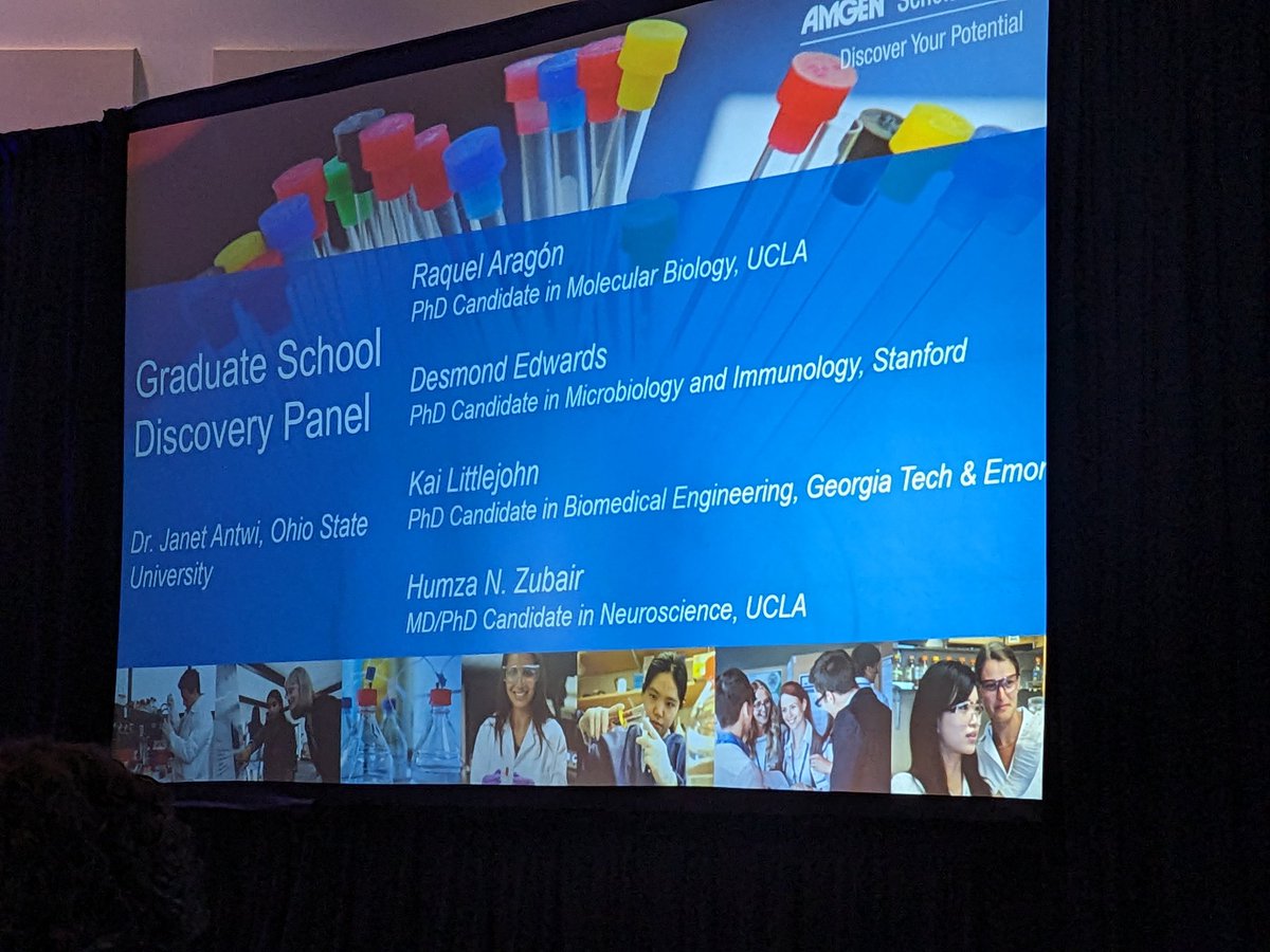 Great #AmgenScholars lineup for a panel led by <a href="/drjanetantwi/">Dr. Janet Antwi</a> about navigating grad school
#STEMed with <a href="/AmgenFoundation/">Amgen Foundation</a>