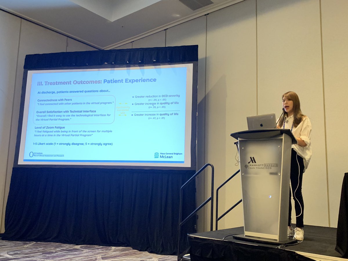Judy Xu talking about why the patient experience is so important in virtual treatment for #OCD (better experience = better outcomes) <a href="/JudyXu515/">Judy Xu</a> <a href="/MJFalkenstein/">Martha Falkenstein</a> <a href="/liv_woodson/">Olivia Woodson</a> 

#OCDCon <a href="/IOCDF/">International OCD Foundation</a> <a href="/McLeanHospital/">McLean Hospital</a>