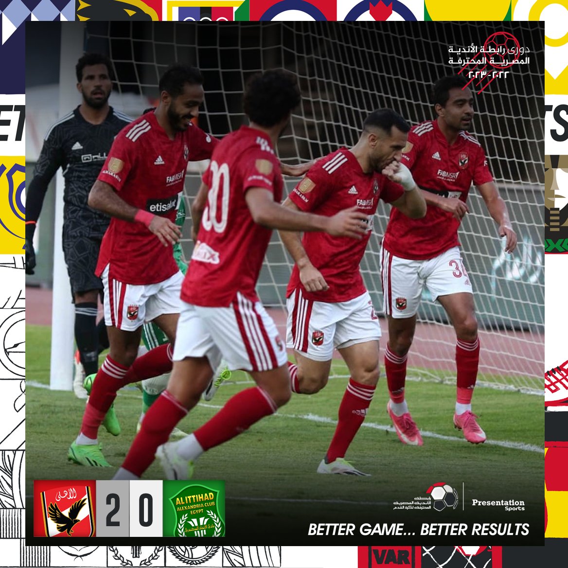 sportsunitedEg's tweet photo. نهاية المواجهة |
الأهلي يصل للنقطة 75 بعد الفوز على الإتحاد السكندري بنتيجة 2 - 0 🟢🔴
#Presentationsports | #EPL https://t.co/jdV1BbZiYo