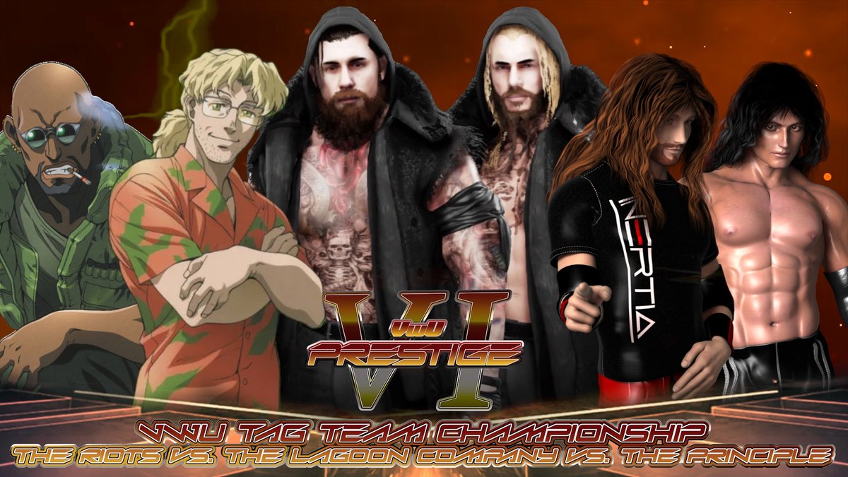 vwunited's tweet photo. Three teams, one set of titles. For the first time at Prestige, both the men's and women's tag titles will be defended in triple threat matches! Will The Dewynter Sisters and The Riot Brothers both retain, or will we see new champions? Find out in just a few weeks at Prestige! https://t.co/UB2tz8cIbY