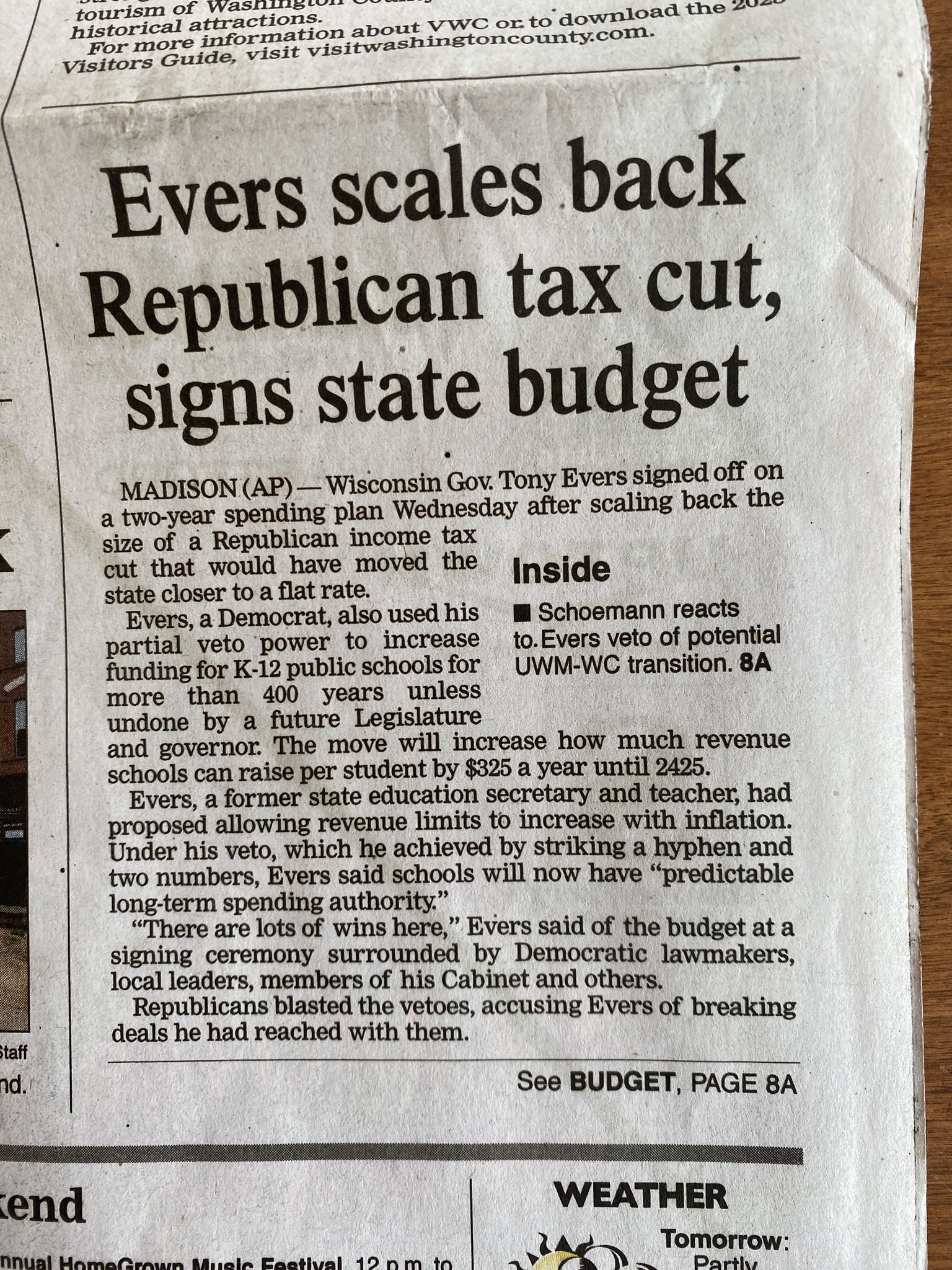 Duey Stroebel on Twitter "Evers “Scales Back” the Republican tax cut