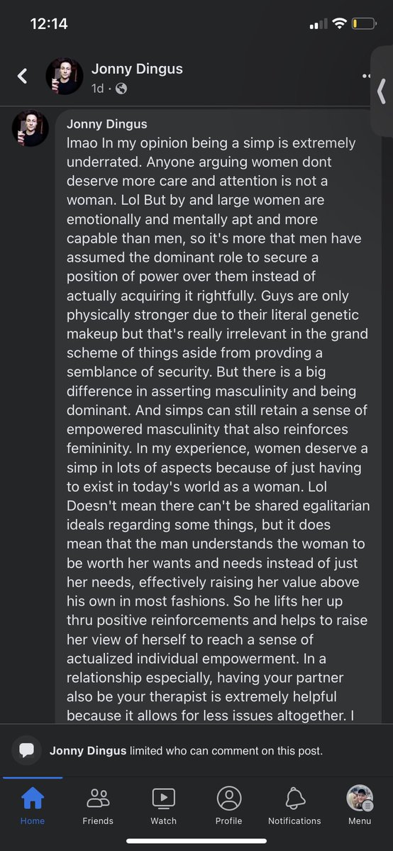 When people I know praise simping and encourage men to be cucks…