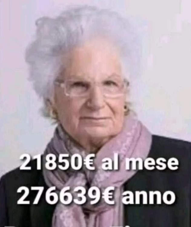 ClaudioDeglinn2's tweet photo. ⚠️LILIANA SEGRE
21.850€ al mese!
276.639€anno!
Mio padre 2 anni di LAGER IN GERMANIA  e neanche la pensione di GUERRA!
VERGOGNOSO!
MOVIMENTONESTI https://t.co/xzCGLUzczQ