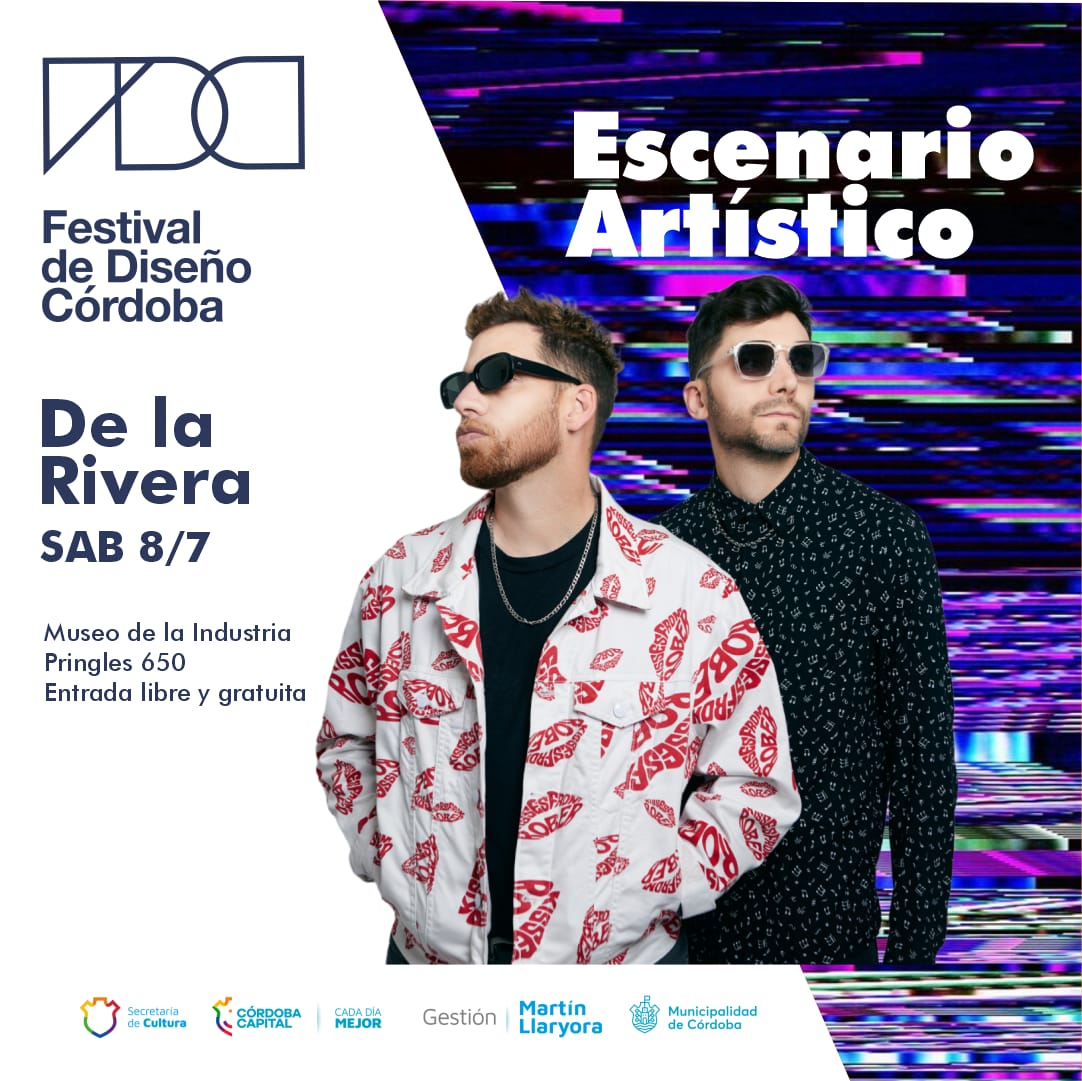 Hoy 19.10 hs <a href="/suenadelarivera/">De la Rivera</a> en el Festival de Diseño Córdoba, en el Museo de la Industria! Entrada libre y gratuita!