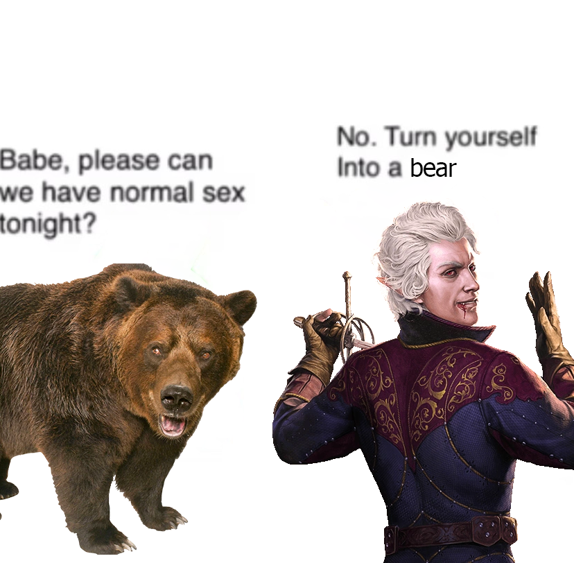 pongsifu's tweet photo. Big gay bear sex confirmed for #baldursgate3 https://t.co/CPGJsI8qej