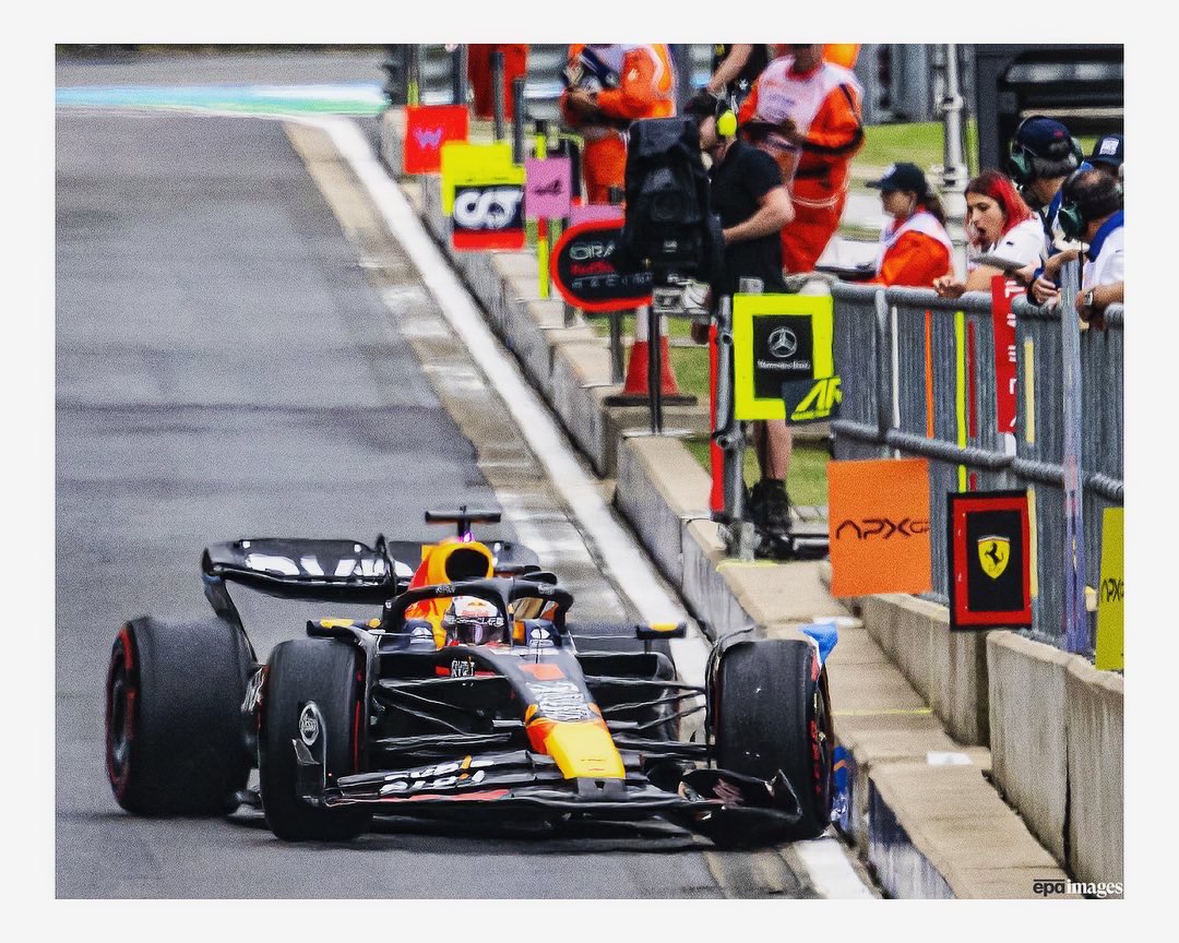 Dutch Formula One driver Max Verstappen of Red Bull Racing crashes the pit wall during a Qualifying session for the British Grand Prix, at the Silverstone Circuit race track in Silverstone, Britain, 08 July 2023. EPA-EFE/CHRISTIAN BRUNA/POOL #BritishGP @EPA_Images #maxverstappen