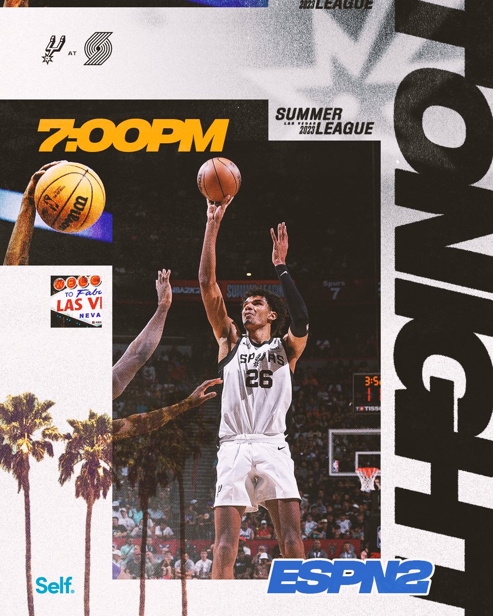 spurs's tweet image. Run it back 💯

📍 Thomas &amp;amp; Mack Center
⏰ 7pm CT
📺 ESPN2

#SummerSpurs | @SelfCreditApp | #ad
