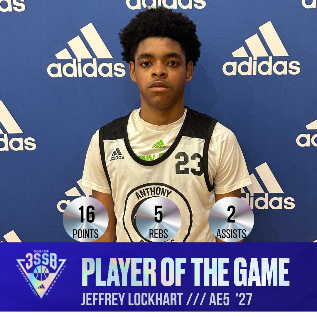 Jr3SSB's tweet photo. Congratulations to #JrNATL Player of the Game:
Jeffrey Lockhart (@AE5Basketball) π
@3SSBCircuit /// @3SGBCircuit https://t.co/SSuQBirZvv