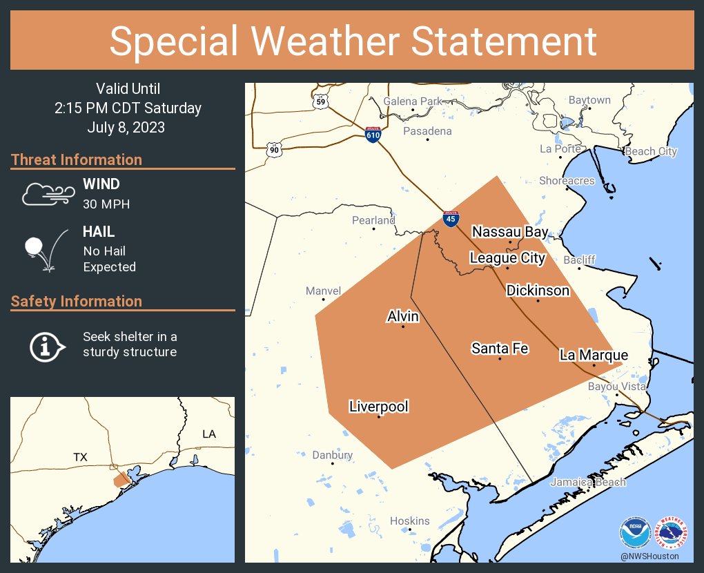 NWS Houston on Twitter "A special weather statement has been issued