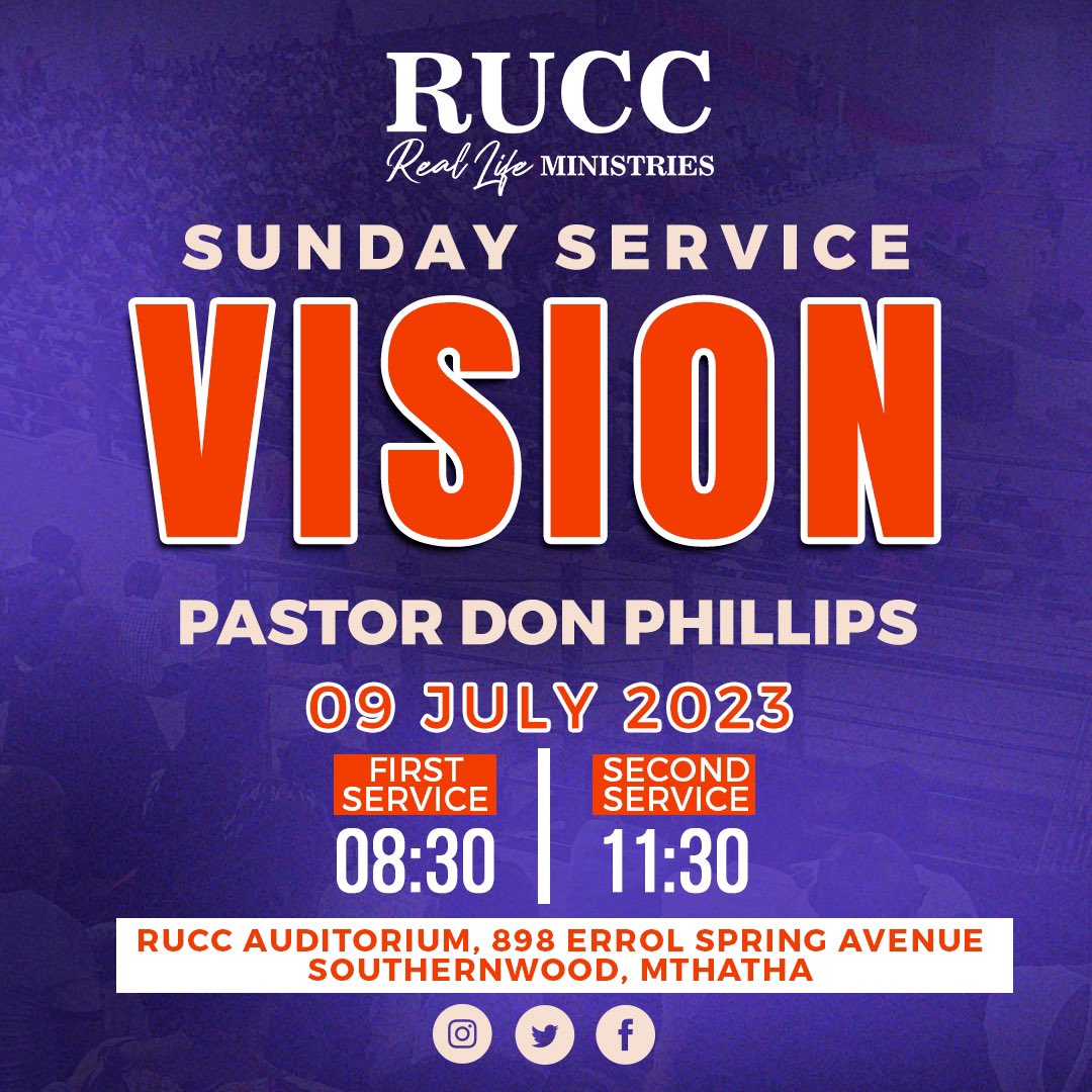 RUCCSA's tweet photo. Join us tomorrow First Service 08:30 and Second Service 11:30 #Vision #LetGodBeGod #CreativeMiracles https://t.co/mJwMpV8kH5