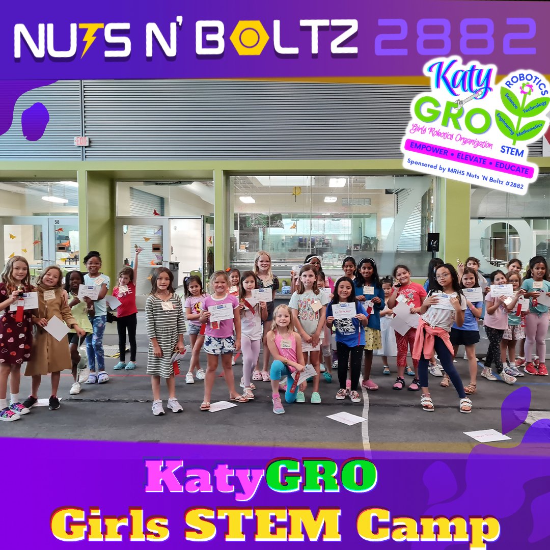 MRHS Robotics ⚡️ Team 2882 ⚙️ Nuts N Boltz (@frc_2882) on Twitter photo This June, <a href="/frc_2882/">MRHS Robotics ⚡️ Team 2882 ⚙️ Nuts N Boltz</a> #NutsNBoltz hosted our own #GirlsInStem based #SummerCamp sponsored by our very own KatyGRO initiative to introduce girls to #STEM! This camp was open to all girls from grades 2-5 and successfully inspired many of them to take interest in STEM! This June, <a href="/frc_2882/">MRHS Robotics ⚡️ Team 2882 ⚙️ Nuts N Boltz</a> #NutsNBoltz hosted our own #GirlsInStem based #SummerCamp sponsored by our very own KatyGRO initiative to introduce girls to #STEM! This camp was open to all girls from grades 2-5 and successfully inspired many of them to take interest in STEM!