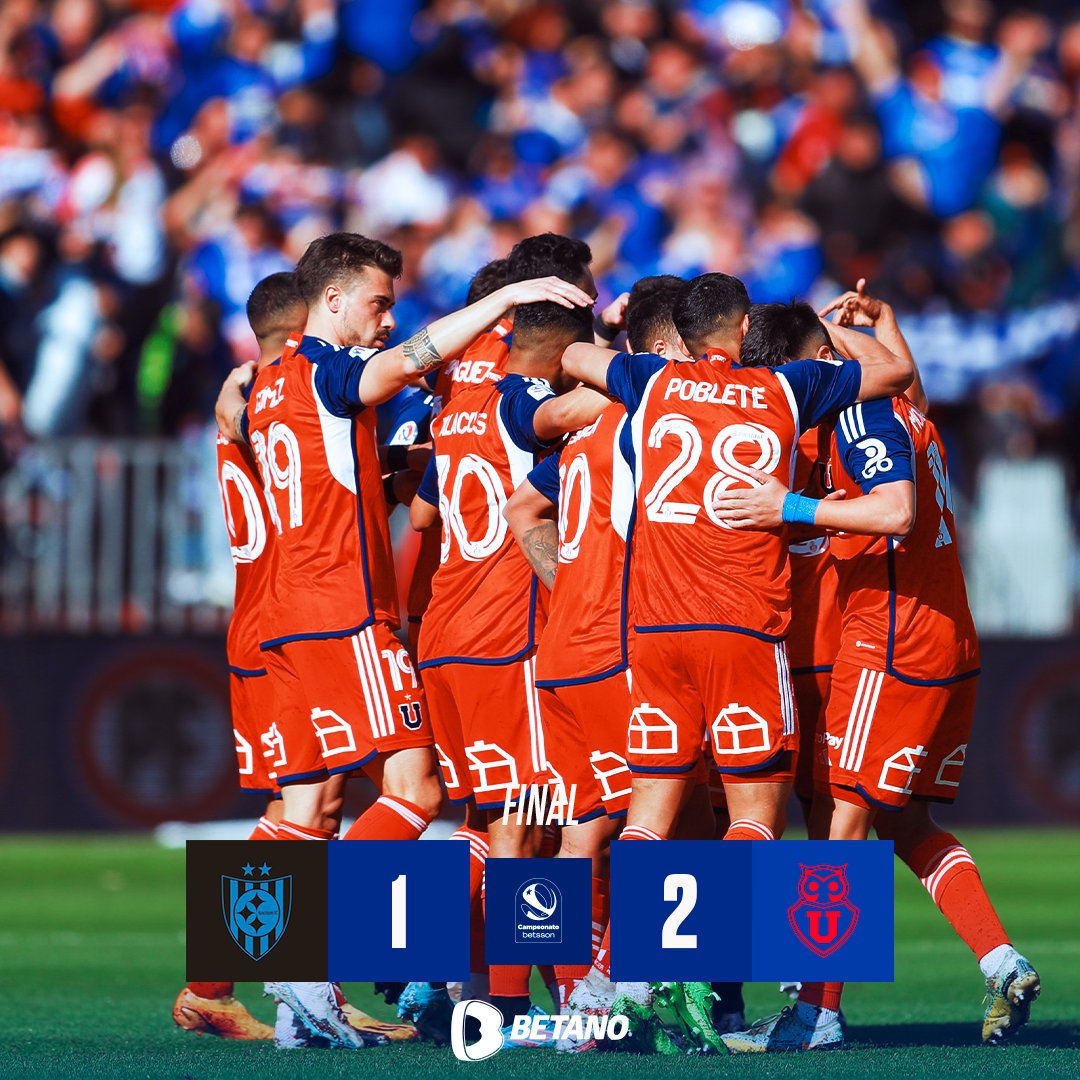 udechile's tweet photo. FINAAAAAAAAAL EN TALCAHUANO 🔥🏟️

Con golazos de Nicolás Guerra y Lucas Assadi, derrotamos a Huachipato en un partido de infarto y alcanzamos la cima del #CampeonatoBetsson 🤩

A SEGUIR LUCHANDO, AZULES 🤘

#VamosLaU 🔵🔴 https://t.co/AXWYJ4OAv9