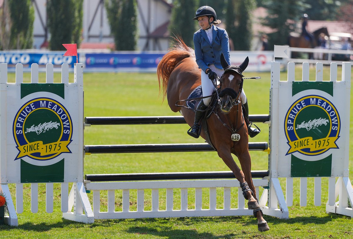 Spruce_Meadows's tweet photo. Nora Nauss (USA) &amp; HipHop pick up their second win in a row for the week in the Mission: Possible 1.30m
#sprucemeadows #showjumping #jumpintosummer
© Spruce Meadows Media/Bart Onyszko https://t.co/9KvIN4vV7X